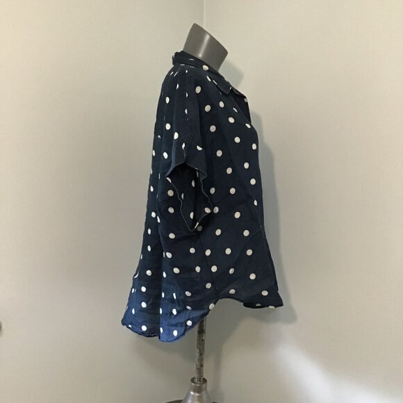 Marks & Spencer Pure Linen Polka Dot Shirt  Size 18 - Picture 4 of 14